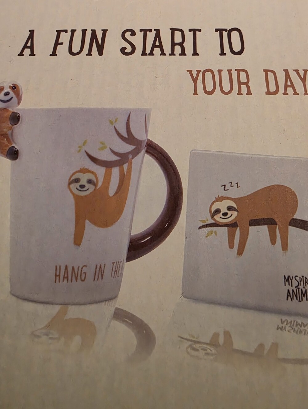 Sloth 3D Mug & Coaster Set Infloatables New In Box NIB - Picture 5 of 11